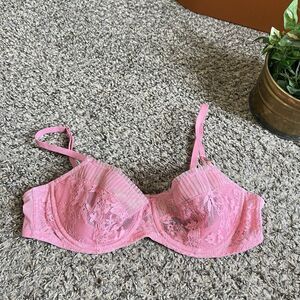 Victoria’s Secret Dream Angels Push Up Without Padding Pink Bra Lace 36B New